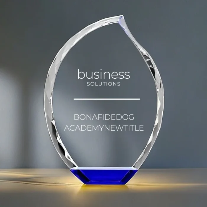 MINITROPHIES Custom Crystal Award with Blue Base3