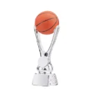 Painted basketball trophy Silver