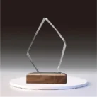 minitrophies Crystal trophies Diamond crystal wooden base